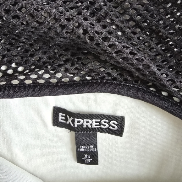 Express Black and White Mesh Women's Top - Picture 5 of 5